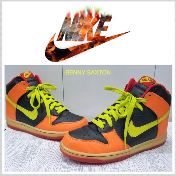 black and orange nike dunks